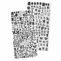 Prima - Alphablends - Stickers and Adhesive Chipboard - Alphabet - Black, CLEARANCE