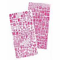 Prima - Alphablends - Stickers and Adhesive Chipboard - Alphabet - Berry, CLEARANCE