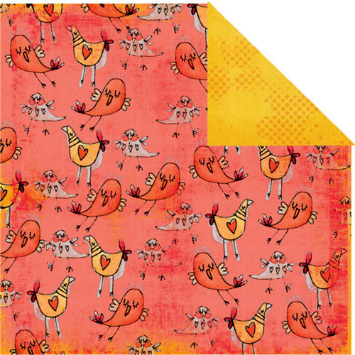 Prima - Animal Bash Collection - 12 x 12 Double Sided Paper - Birdy Gossip