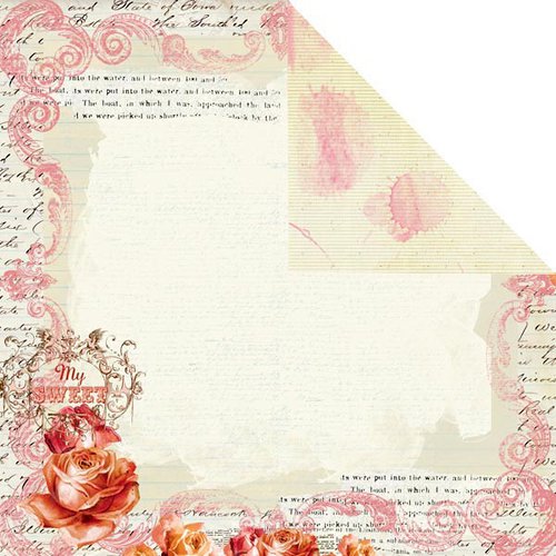 Prima - Shabby Chic Collection - 12 x 12 Double Sided Paper - My Lovely, BRAND NEW