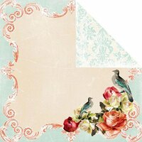 Prima - Shabby Chic Collection - 12 x 12 Double Sided Paper - Grape Twilight