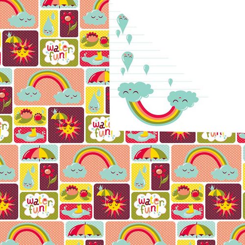 Prima - Umbrella Collection - 12 x 12 Double Sided Paper - Water Fun, CLEARANCE