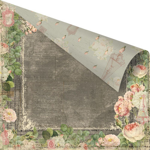 Prima - Tea-Thyme Collection - 12 x 12 Double Sided Paper - Cypress Rose