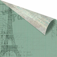 Prima - Welcome to Paris Collection - 12 x 12 Double Sided Paper - Ledger