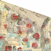 Prima - Bella Rouge Collection - 12 x 12 Double Sided Paper - Sauvignon Roses