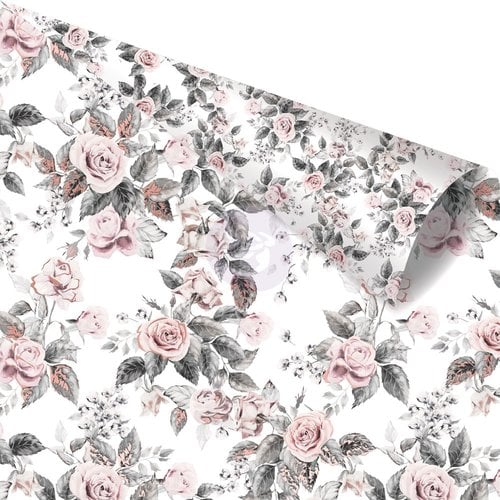 Prima - Rose Quartz Collection - 12 x 12 Double Sided Paper - Rose Dreams with Foil Accents