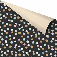 Prima - Zella Teal Collection - 12 x 12 Double Sided Paper - Offset Dot with Foil Accents