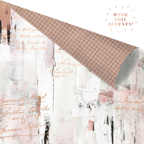 Prima - Amelia Rose Collection - 12 x 12 Double Sided Paper - Texture Lover with Foil Accents