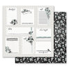 Prima - Flirty Fleur Collection - 12 x 12 Double Sided Paper - Little Notes with Foil Accents