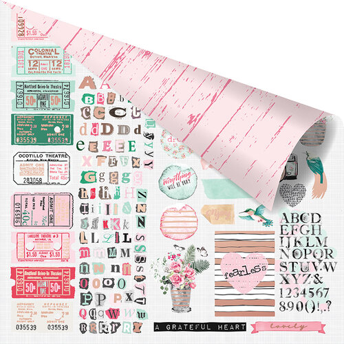 Prima - Havana Collection - 12 x 12 Double Sided Paper - Love From Havana with Foil Accents