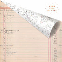 Prima - Lavender Collection - 12 x 12 Double Sided Paper - My Last Note with Foil Accents