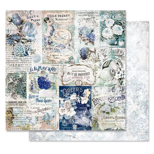 Prima - Georgia Blues Collection - 12 x 12 Double Sided Paper - Memory Lane