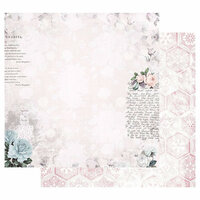 Prima - Poetic Rose Collection - 12 x 12 Double Sided Paper with Foil Accents - Waiting for the One