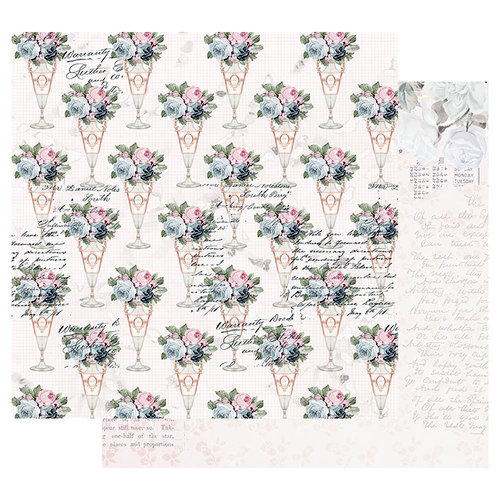 Prima - Poetic Rose Collection - 12 x 12 Double Sided Paper with Foil Accents - Sweet Taste