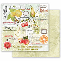 Prima - Fruit Paradise Collection - 12 x 12 Double Sided Paper - The Special with Foil Accents
