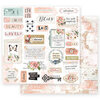 Prima - Apricot Honey Collection - 12 x 12 Double Sided Paper with Foil Accents - Deep Love