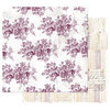Prima - Pretty Mosaic Collection - 12 x 12 Double Sided Paper with Foil Accents - Floral Toile