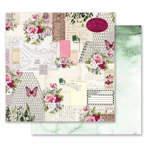 Prima - Misty Rose Collection - 12 x 12 Double Sided Paper - Scented Love Letters with Foil Accents