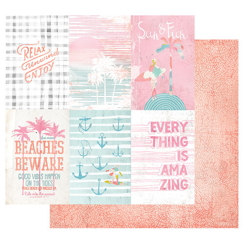 Prima - Surfboard Collection - 12 x 12 Double Sided Paper with Foil Accents - Relax, Unwind, Enjoy