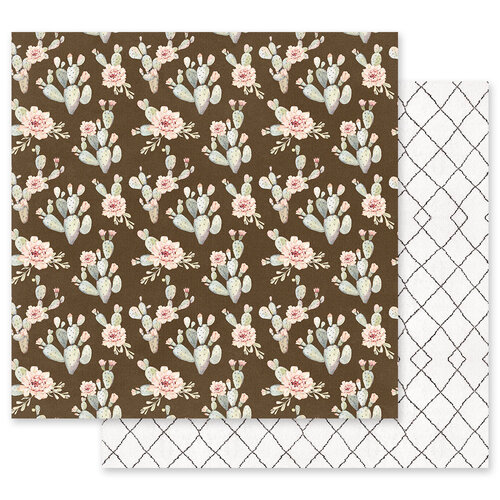 Prima - Golden Desert Collection - 12 x 12 Double Sided Paper - Desert Blooming