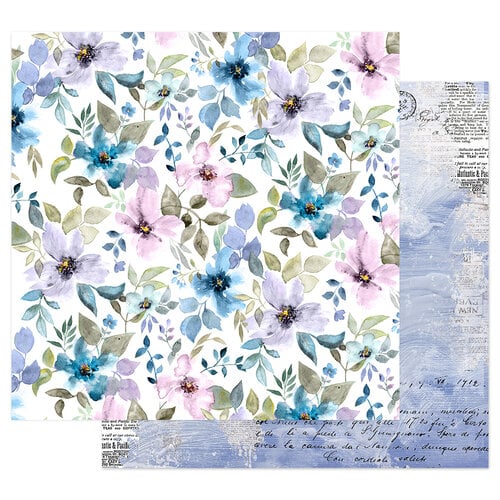 Prima - Watercolor Floral Collection - 12 x 12 Double Sided Paper - In The Water Garden