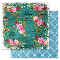 Prima - Painted Floral Collection - 12 x 12 Double Sided Paper - Sweet Moment