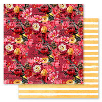 Prima - Painted Floral Collection - 12 x 12 Double Sided Paper - More Pink Flowers Please