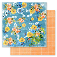 Prima - Painted Floral Collection - 12 x 12 Double Sided Paper - Hello Weekend