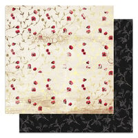 Prima - Magnolia Rouge Collection - 12 x 12 Double Sided Paper - Tiny Magnolia Blooms