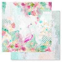 Prima - Postcards From Paradise Collection - 12 x 12 Double Sided Paper - Paradise