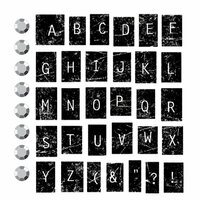 Prima - Clear Acrylic Stamps and Self Adhesive Jewels - Imprint Mini Alphabet, BRAND NEW