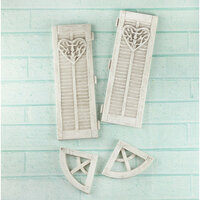 Prima - Architecture Collection - Resin Embellishments - Large Window Shutters