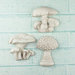 Prima - Shabby Chic Collection - Resin Treasure Embellishments - Mushrooms