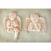 Prima - Resin Collection - Ingvild Bolme - Resin Embellishments - Cherub with Bird