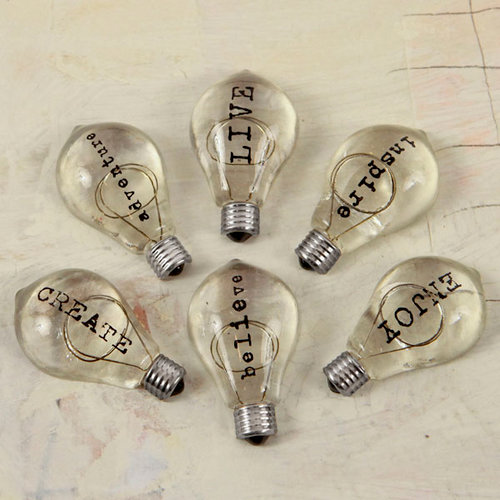 Prima - Junk Yard Findings Collection - Ingvild Bolme - Trinkets - Metal Embellishments - Typo Bulbs 2