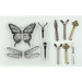 Prima - Ingvild Bolme - Stamp-N-Add - Acrylic Stamps and Metal Embellishments Set - Butterfly Wings