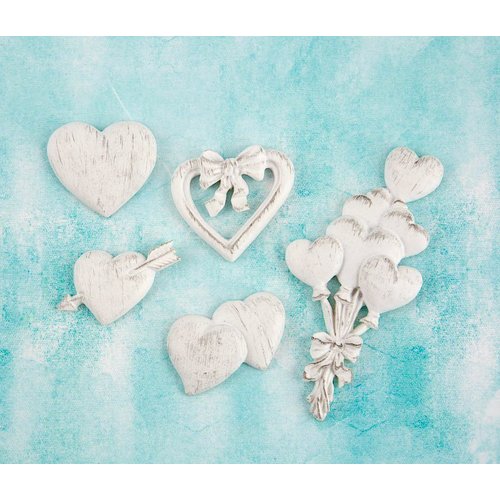 Prima - Shabby Chic Treasures - Ingvild Bolme - Resin Embellishments - Hearts