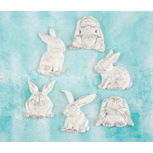 Prima - Shabby Chic Treasures - Ingvild Bolme - Resin Embellishments - Rabbits