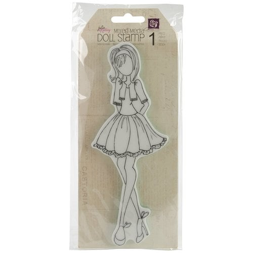 Prima - Julie Nutting - Cling Mounted Stamps - Mixed Media Doll - Doll with Bolero