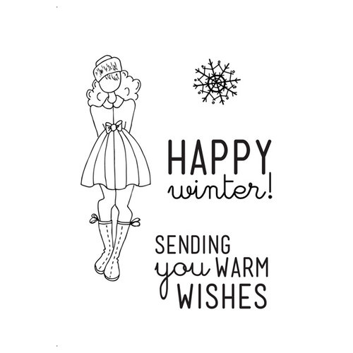 Prima - Julie Nutting - Cling Mounted Stamp Kit - Mixed Media Doll - Warm Wishes