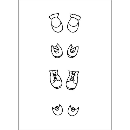 Prima - Julie Nutting - Cling Mounted Stamps - Shoe Set