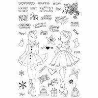 Prima - Julie Nutting - Clear Acrylic Stamps - Holiday Bliss