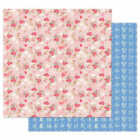 Prima - Julie Nutting - Traveling Girl Collection - 12 x 12 Double Sided Paper - Smell the Flowers With Foil Accents