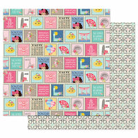 Prima - Julie Nutting - Traveling Girl Collection - 12 x 12 Double Sided Paper - Write Me Soon with Foil Accents