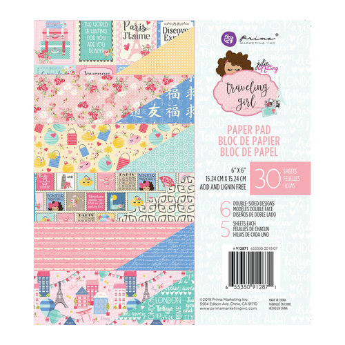 Prima - Julie Nutting - Traveling Girl Collection - 6 x 6 Paper Pad