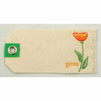 Prima - Donna Downey Collection - Embroidered Canvas Tags - 2 Pieces - Grow, CLEARANCE
