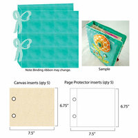 Prima - Donna Downey Collection - Customizable Imitation Leather Album - 8 x 8 - Teal