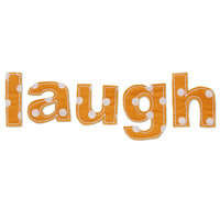 Prima - Donna Downey Collection - Fabric Stitched Words - Laugh, CLEARANCE