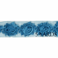 Prima - Donna Downey Collection - Rose Trim - Turquoise - 5 Yards