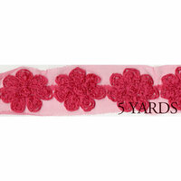 Prima - Donna Downey Collection - Rose Trim - Cherry - 5 Yards